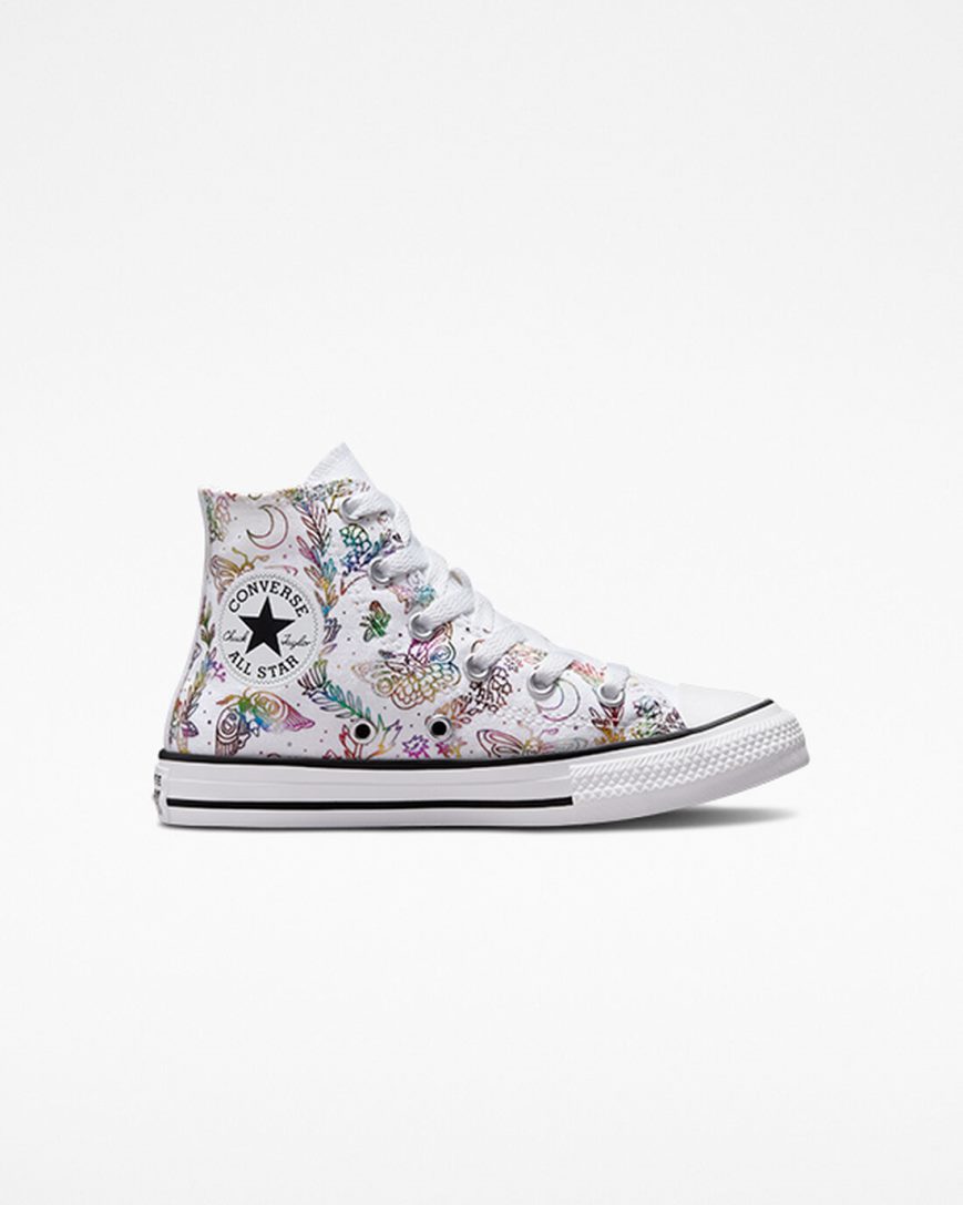 Tenis Converse Chuck Taylor All Star Butterfly Shine Cano Alto Menina Branco Rosa Roxo Azuis | PT T0TP740